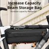 Borsa per Tubo Orizzontale Bici Borsa per Telaio Mountain Bike 2,6L Grande Capacità Impermeabile Tasca Laterale per Snack Accesso Facile Ciclismo