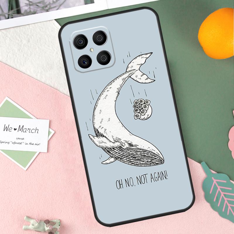 Cartoon Whale Case For Honor 90 50 70 Lite X9b X9a X8b X8a X8 X9 X9c Honor 200 Pro Magic 7 5 6 Lite Cover