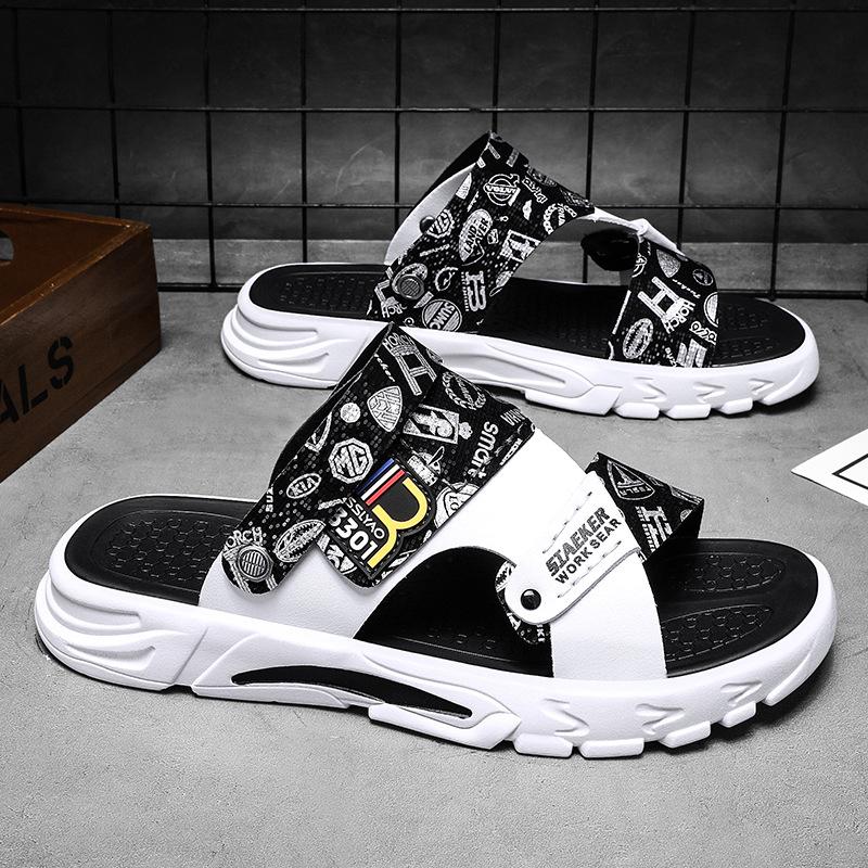 

Мужская обувь сандалии римские туфли 2024 модные тапочки двойного назначения новые летние крутые полые пляжные туфли крутые тапочки 39 чёрный