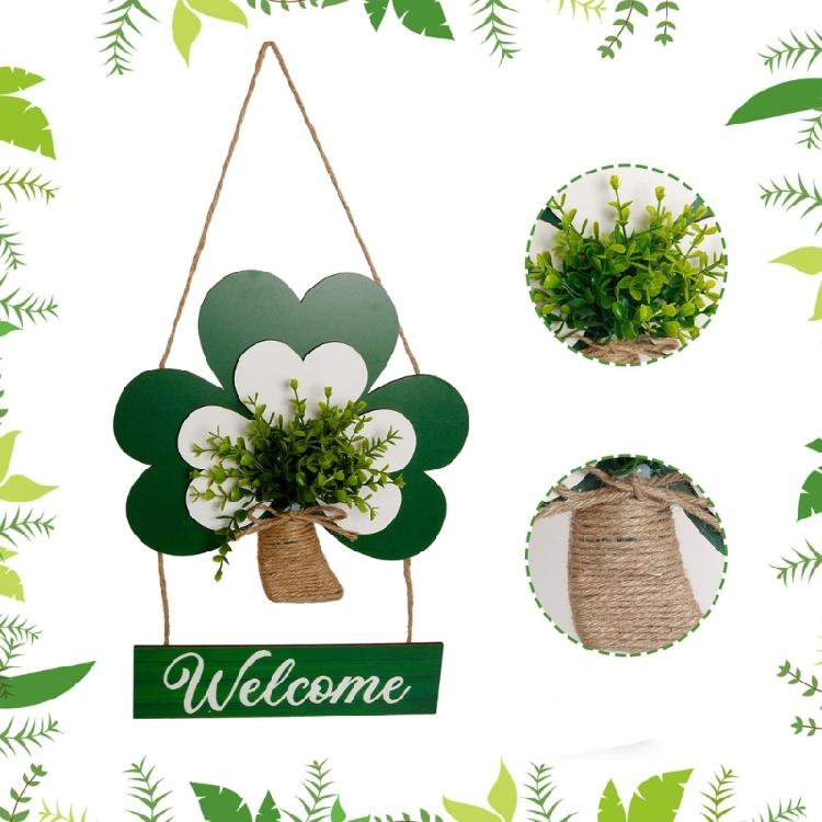 Easy Install Wood Shamrock Sign for . Patrick's Day Door Hanging Decors Perfect for Creating Festival Atmosphere Indoors