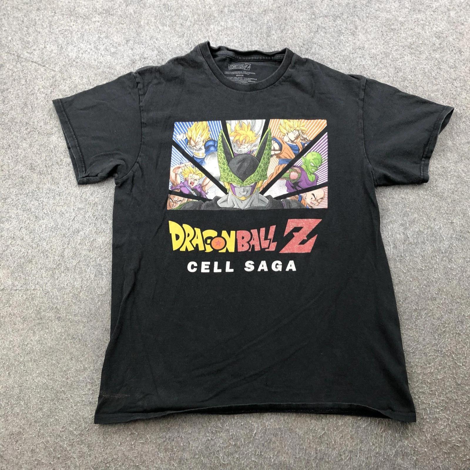 Dragon Ball Z Shirt Mens Medium Black Cell Saga Anime Tee Goku Vegeta Piccolo XL