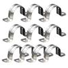 10pcs U Shape Pipe Clamps 20-60mm Stainless Steel Two Hole Strap Conduit Tube Clip Water 2-hole Pipe Plumbing Saddle Clamps