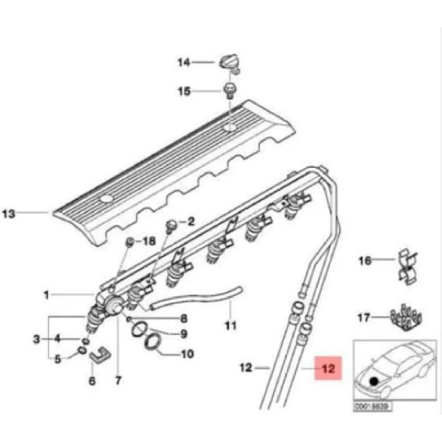 13537548987 7548987 Fuel Hose Inlet Hose Fuel Rail Gas Petrol Line for BMW X3 E83