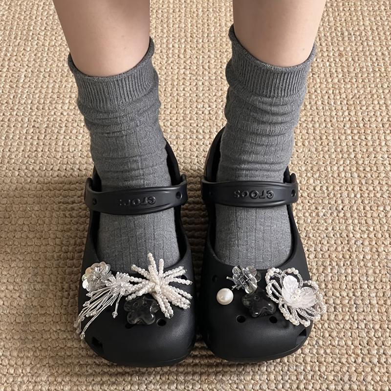 Original Shoe Charms Set Women Retro Ballet Shoes Corc Charms Pack  Flowing Ballet Shoe Decorations Diy Shoe Accessories
