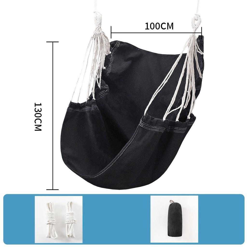 Colorful Stripes Comfortable Canvas Hammock Chair Durable Indoor Outdoor Swing Seat for Garden Patio Camping Home leisure