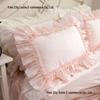 Korean Style Princess Embroidery Lace Trim Ruffle Pillowcase Pair for Single/Double Bed - Xinjiang Cotton (2026)