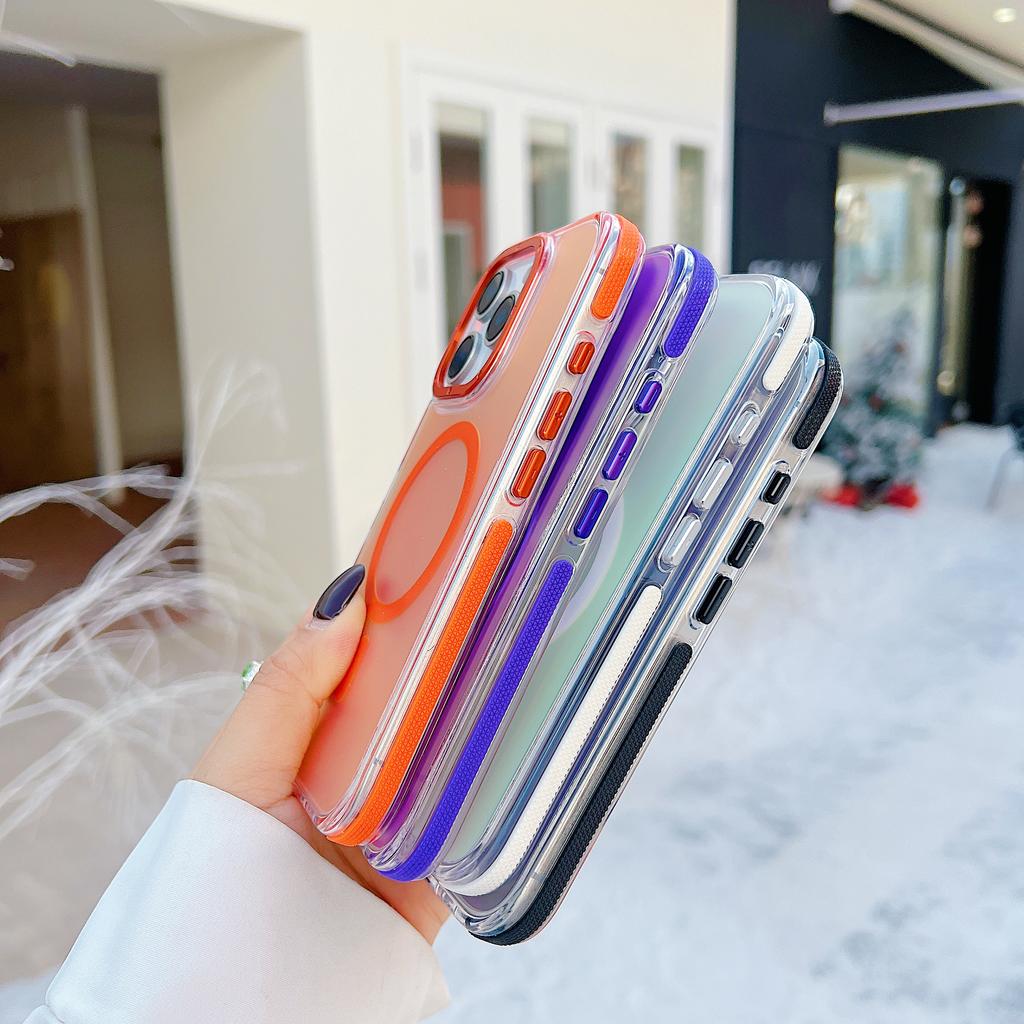 For iPhone 16 Pro Case Compatible with MagSafe Color Changing TPU Acrylic Phone Back Cover