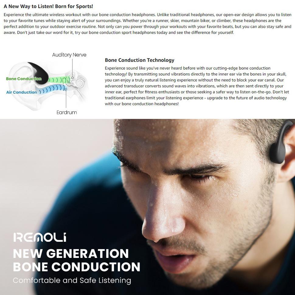 Neue Knochenleitungskopfhörer Bluetooth 5.4 kabellose Sportkopfhörer Keine In-Ear-Sport-Lauf-Bluetooth-Kopfhörer