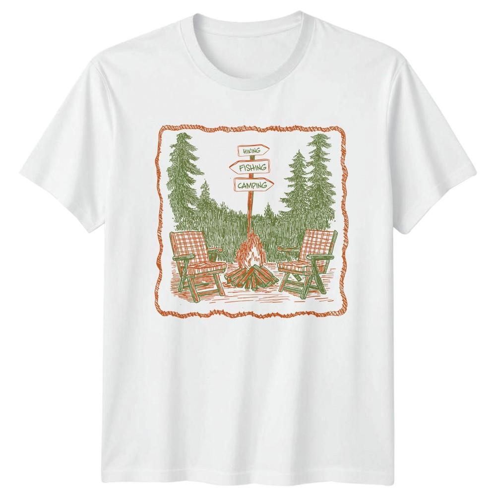 Camping Outdoors Hiking Fishing Graphic Unisexs Tee Unisexs TShirt Unisex S