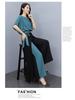 2022 Summer Chiffon Wide-Leg Pants Set: Elegant Goddess Style Two-Piece for Women - Fashionable, Drapey, Slimming.