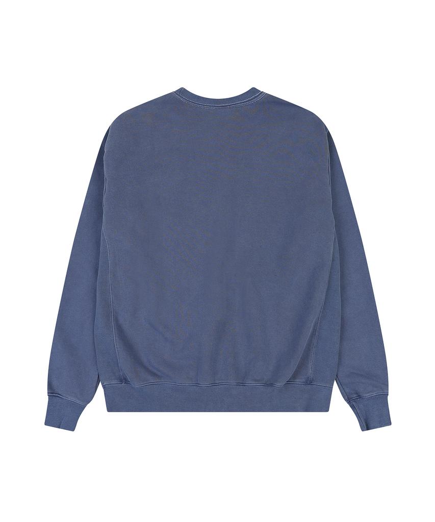 ADERNM Side Cut-Line Pigment Sweatshirt (Blue)