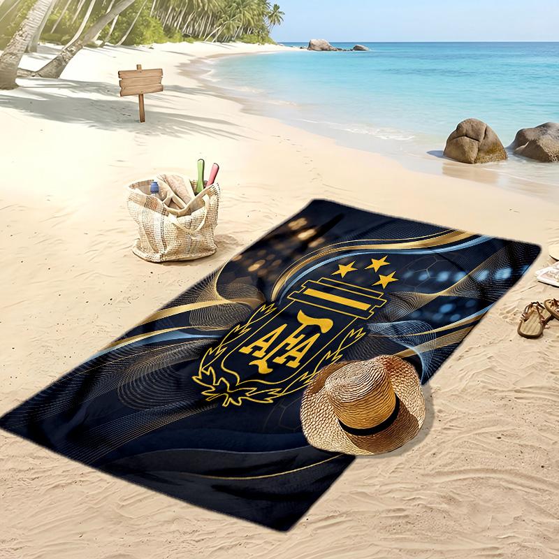 Asciugamano da Spiaggia Stampa Calcio Argentina Asciugatura Rapida Super Assorbente Morbido Asciugamano da Bagno per Nuoto Spiaggia Viaggio Souvenir Regalo per Fan