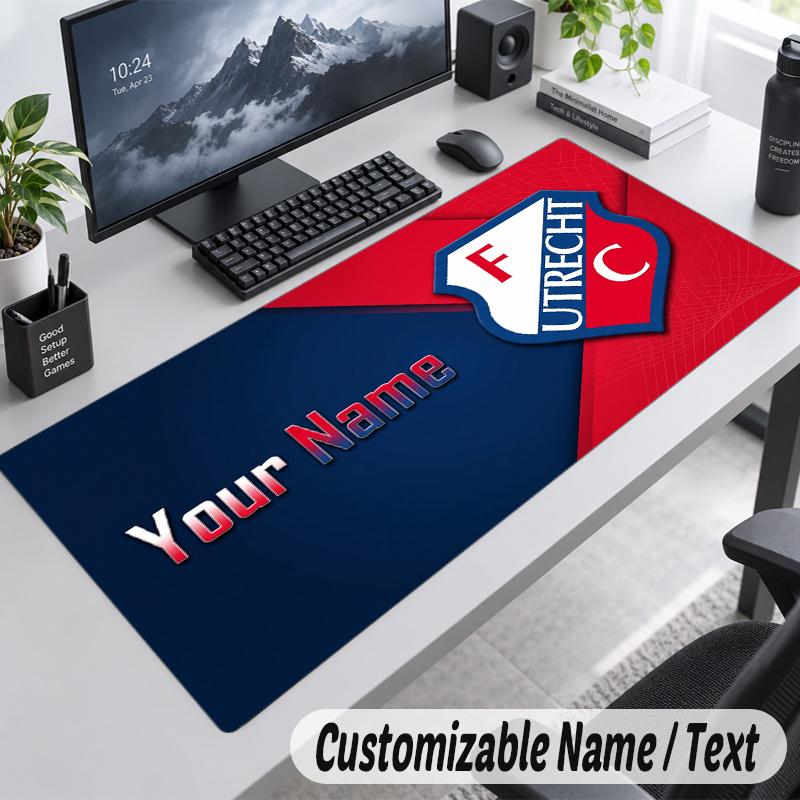 Custom Name Text Mouse Pad FC Utrecht Personalized Desk Pad For Work And Gaming