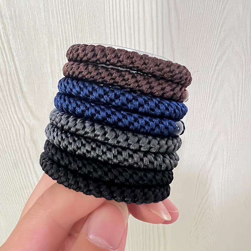 Velvet Mixed Color Braided Hair Ties: High Elasticity Hair Scrunchies for Stylish Buns and Commute-Friendly Accessories