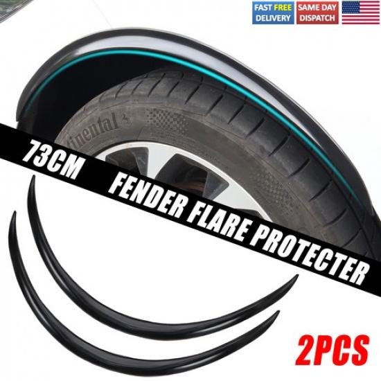 2PCS Universal Black Car Truck Wheel Fender Flares Eyebrow Arches Cover Replaces