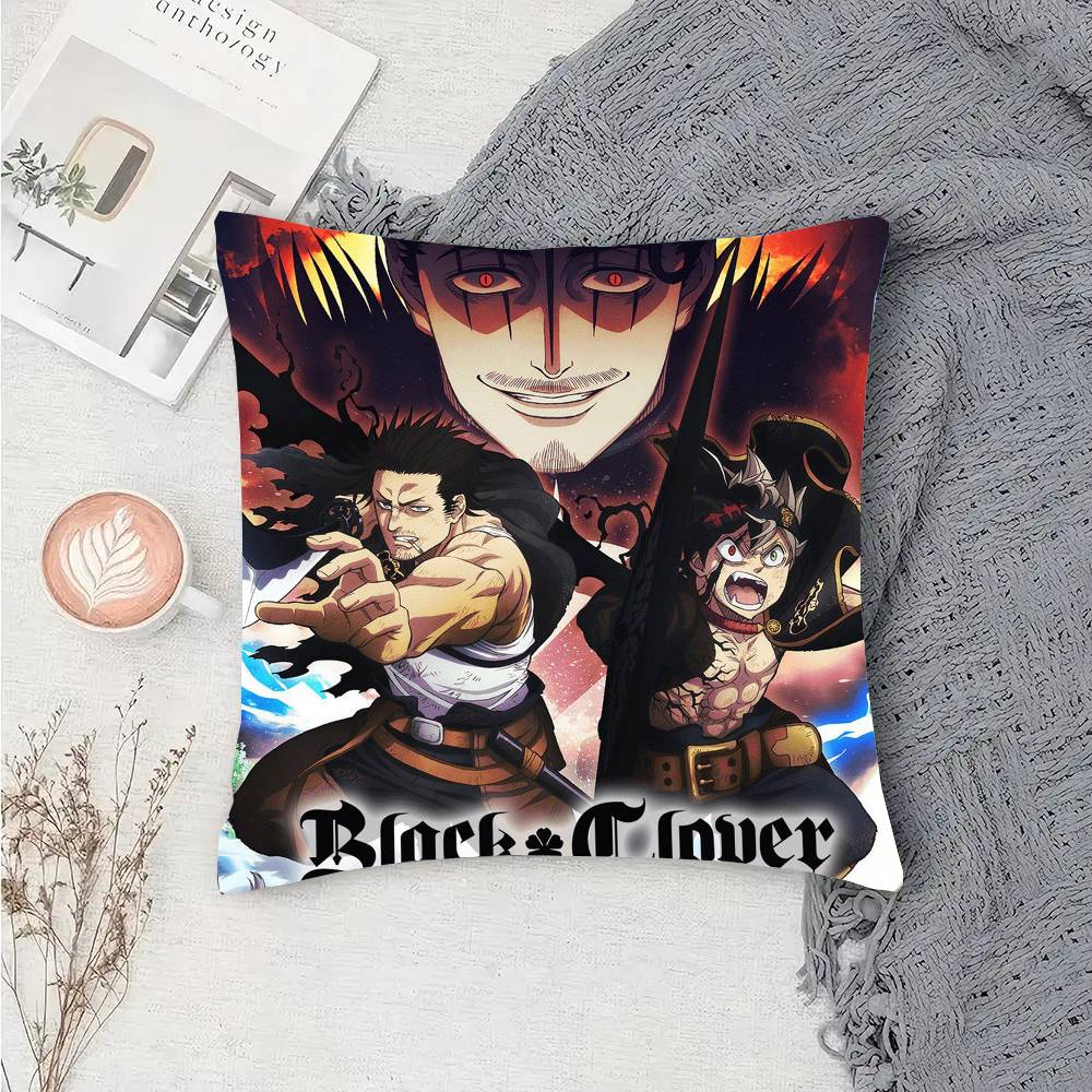 Animation BBlack Clover Pillow Case Fashion Square Pillowcase Bedroom Sofa Room Ins Decoration Leisure