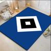 Hamburger SV Club Square Logo Simple Area Rug, Non Slip Solid Blue Floor Mat for Living Room Bedroom German Soccer Fan Decor