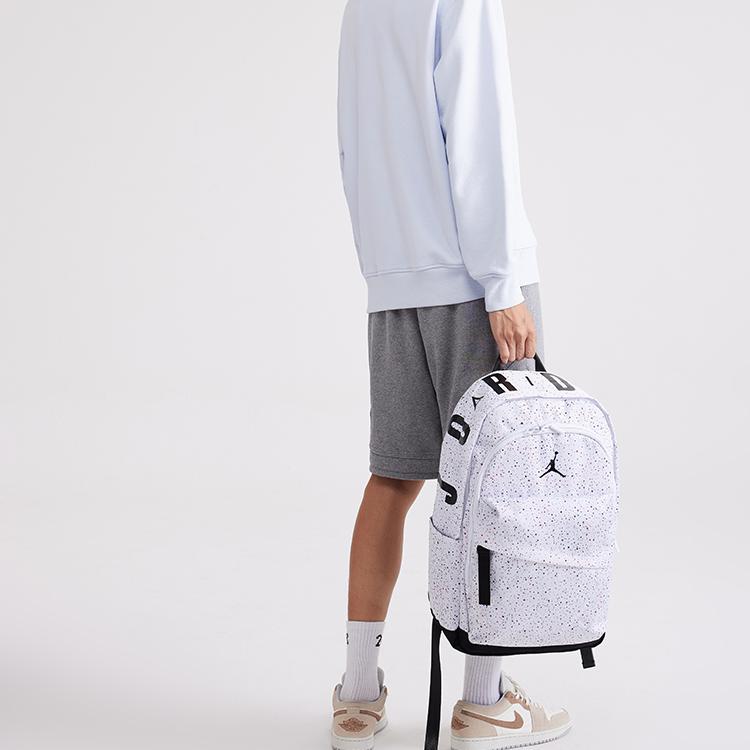 Jordan Student Casual Polyester Backpack Large Unisex Backpacks White Starry-Sky JD2133032GS-008