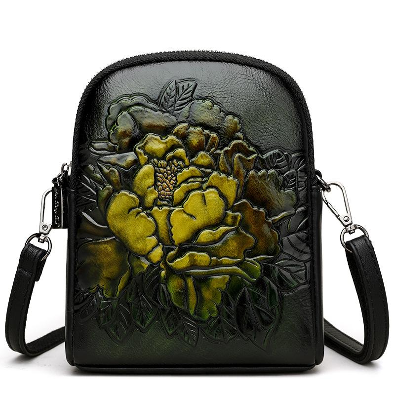 

Mobile Phone Bag, Soft Leather Temperament, Women s Bag, Commuting Crossbody Bag, Ethnic Style, Mother s Bag, Printed Single Shoulder Crossbody Bag