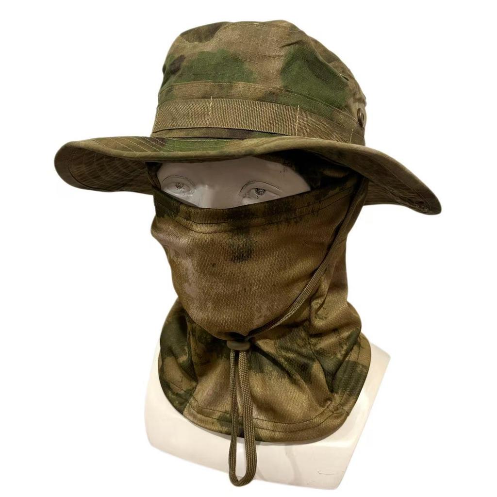 Outdoor Sonnenschutz Camouflage Hut & Sturmhauben Set: Winddicht, Sonnenschutz für Bergsteigen, Angeln & Radfahren