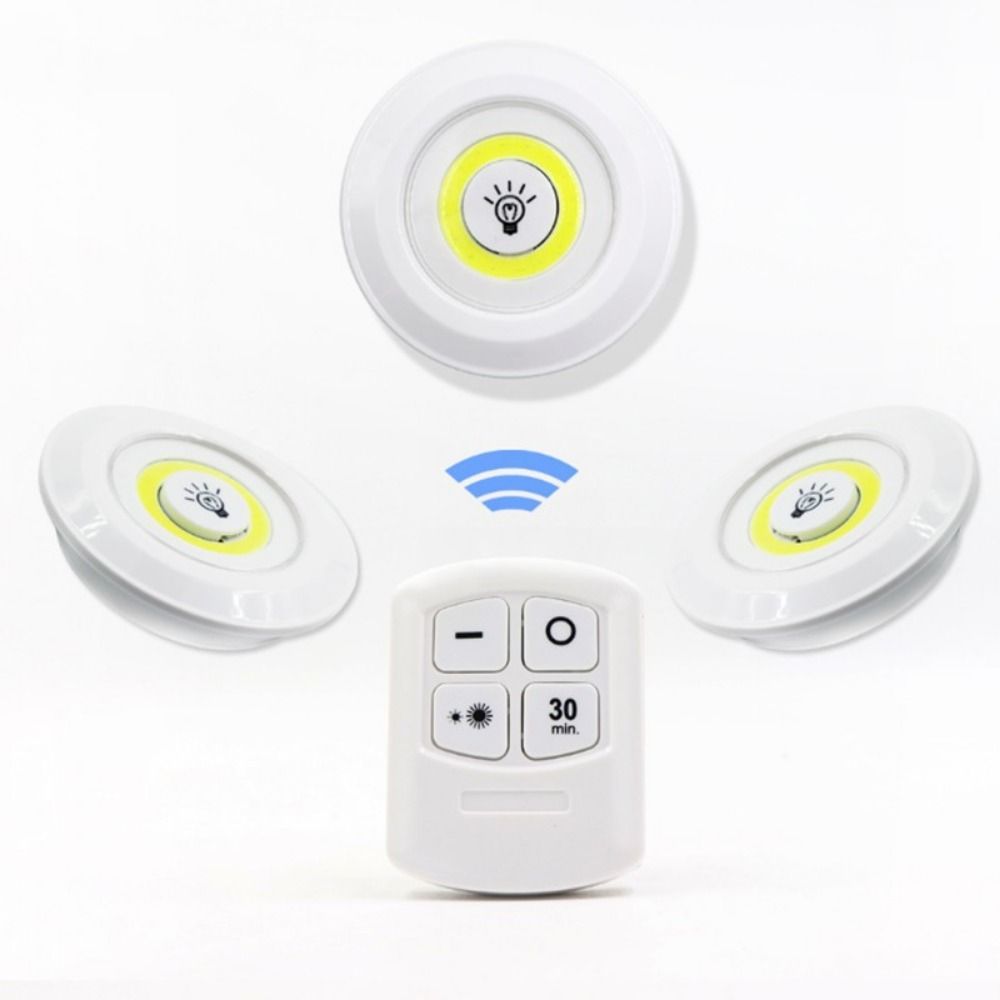 Battery Operated LED Under Cabinet Light Touch Sensor White/Warm Light Closet Lights with Remote Control Wireless Night Light