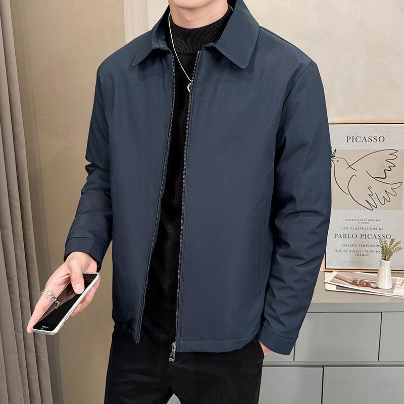 Executive Business Down Jacket Men's Winter Lapel% White Duck Down Casual Cold-resistant Loose Coat