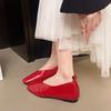 Fashion Square Toe Shallow Mouth Single Shoe 2025 Autumn New Leather Women's Temperament Flats Casual Solid Color Slip on Mocasines