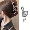 Vintage Treble Clef Hair Clip Pearl Music Note Hair Claw Fashion   Makeup Hair Clips