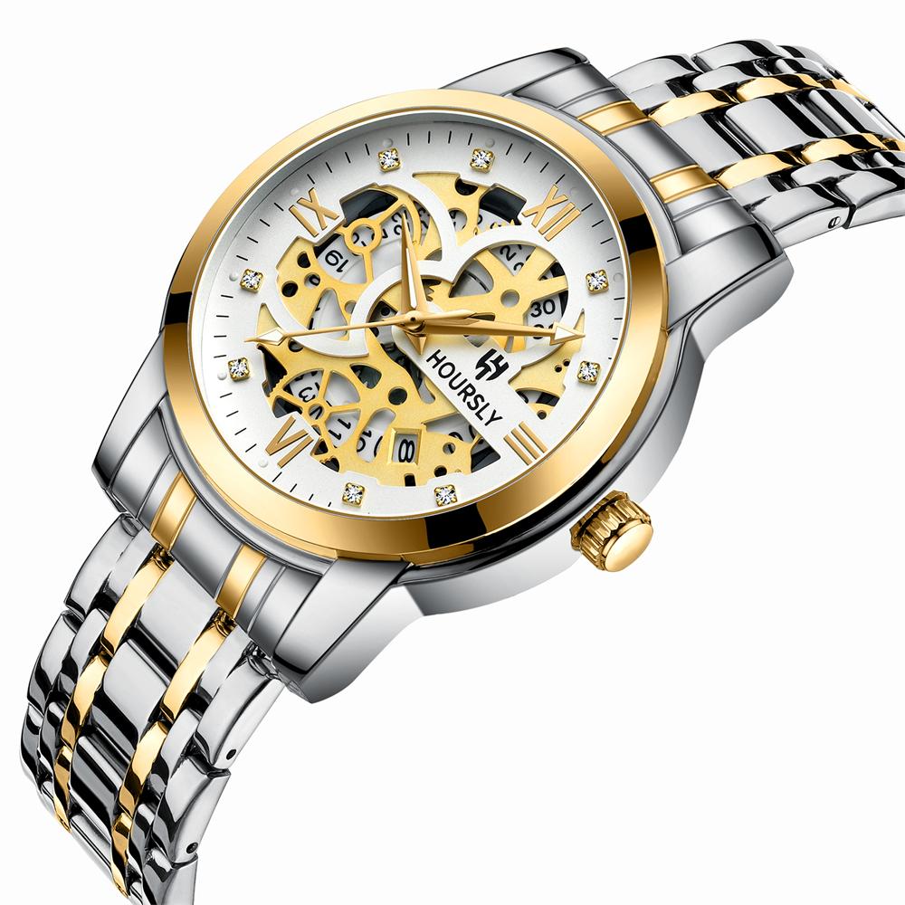 New Business Leisure Men's Quartz Watch Fashionable and Trendy Lifestyle Waterproof Night Light Diamond Inlaid Quartz Watch