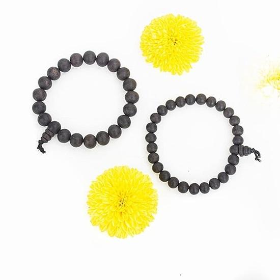 Unisex Natural Unpolished Kurunegala Bracelets Original Kurunegala Katta Bracelet Natural Black Ebony Wood 10Mm Bead Size Natural Black 1 Piece