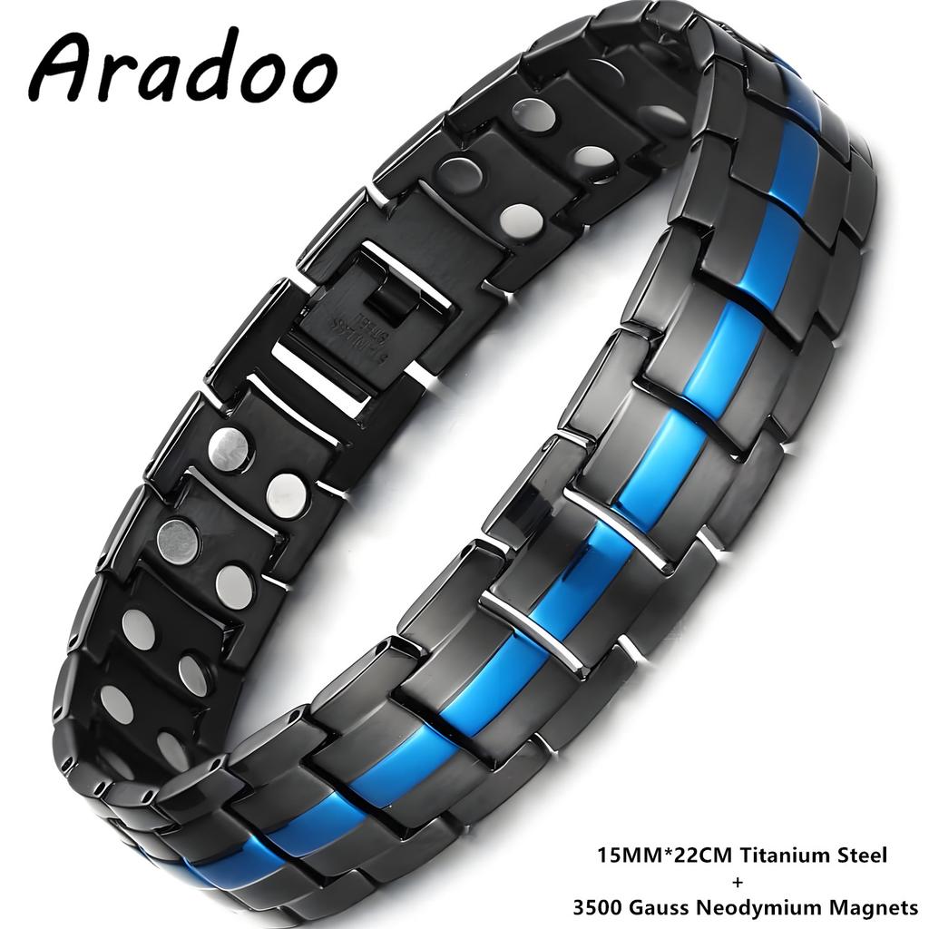 Premium Kupferarmband für Herren mit Magneten mit 5000 Gauß Stärke Titanstahl Armband Schmuck Geschenke