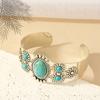 Vintage Court Style Turquoise Bracelet Women's Japanese and Korean Ins Style Niche Sense Fashion Open Hand Jewelry