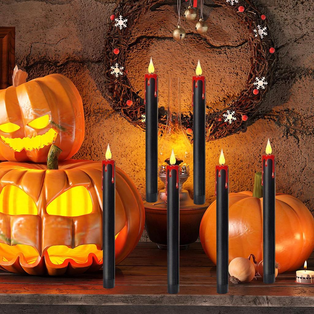LED Candle Flickering Candles Battery Operated Halloween Dimmable Light Realistic Candlestick For Theater Stage Meditation