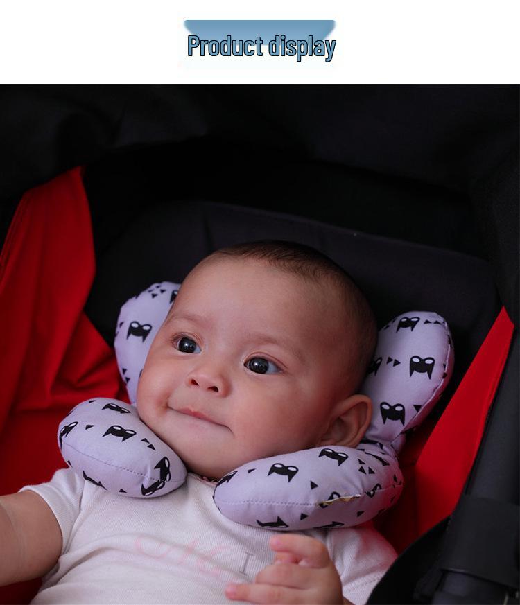 U-Shaped Head Support Pillow for Children's Car Seats and Strollers