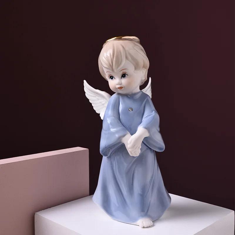 Fairy Garden European Ceramic Figures Lovely Angel Home Decor Miniatures Arts and Crafts Supplies Best for Christmas Gifts