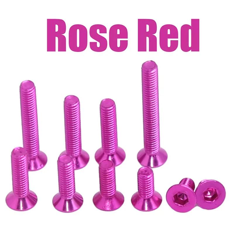 Hongtu M5 Anodized Colored Countersunk Screws6mm-30mm - 5Pcs 7075 Aluminum Alloy Allen Socket Bolts DIN7991 | DIY Model Supplies
