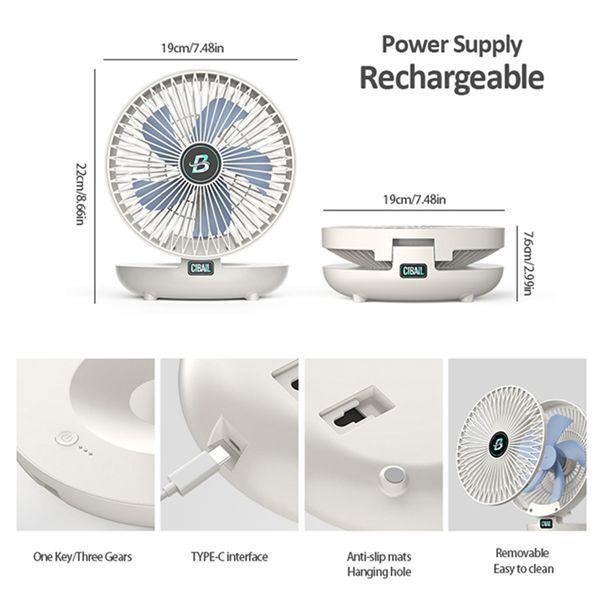 

2-in-1 Portable Desktop & Wall-Mount White Plastic Folding Fan & Air Conditioner Other
