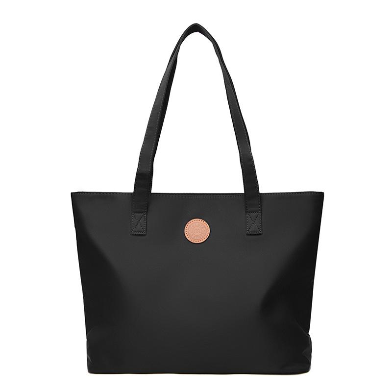 

Однотонная повседневная сумка через плечо для женщин, вместительная, для учебы, переносная школьная сумка, сумка-тоут для поездок на работу чёрный