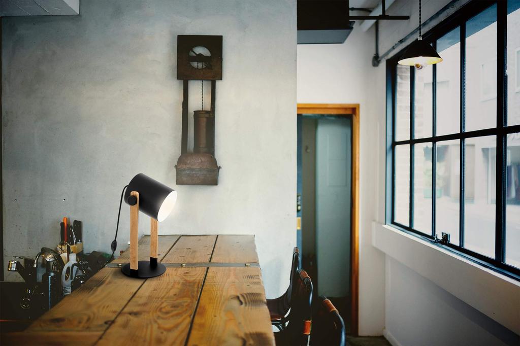 EGLO LED Table Lamp, Cute Nordic Wooden Design, HORNWOOD 204423J, Bright Ambient Lighting, Perfect for Reading, Living Room, Study, Bedroom, or