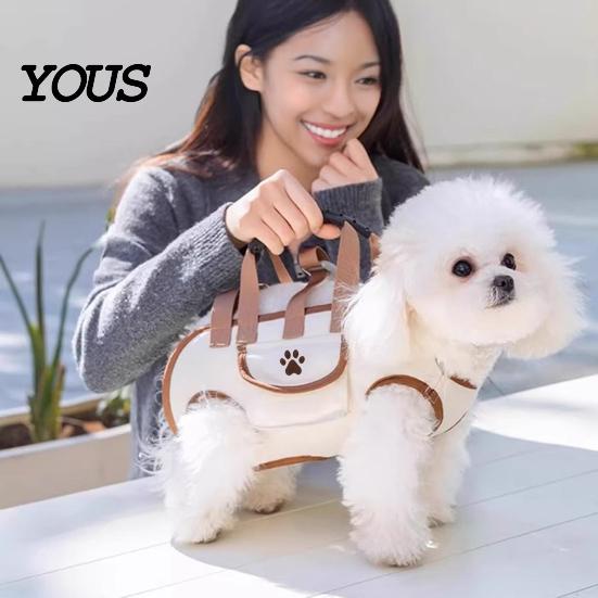 Accessorio Portatile Traspirante per Animali da Viaggio, Trasportino Portatile a Tracolla 2-in-1 Orizzontale Robusto per Gatti, Borsa Stile Guinzaglio per Cani Piccoli