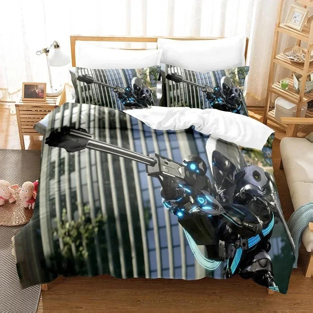3D Game Bed Sheet Sets Exoprimal Bedding Set Printed Bed Set With Pillowcase Duvet Cover Soft Queen King Size Bedclothes Home