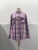 2026 Women's Autumn-Winter Loose Plaid Pocket Shirt: Casual European & American Style