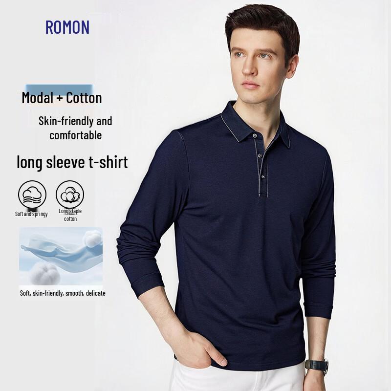 Romon Men s Modal & Long-Staple Cotton Polo Shirt 2XL