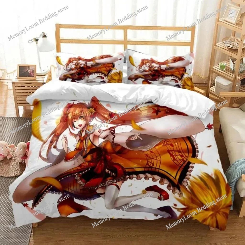 Princess Girl Hime Premium Luxury Bedding Set Japan Cartoon Soft Duvet Cover Plush Comforter Bedspread Twin/Single Size Printed