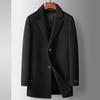 Autumn and Winter Suit Collar Double-sided Tweed Trench Coat Youth Business Take-off Goose Down Liner Wool Warm Jacket