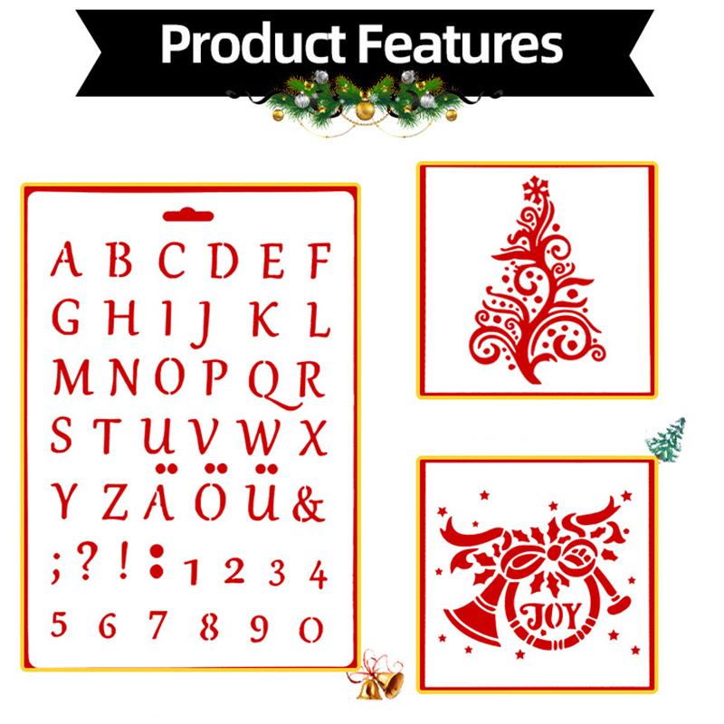 

Christmas Fondant Cookie Spray Stencil Hollow Template Frosting Biscuits Mold Cake Decorating Tool (No FDA Certificate) Style 22