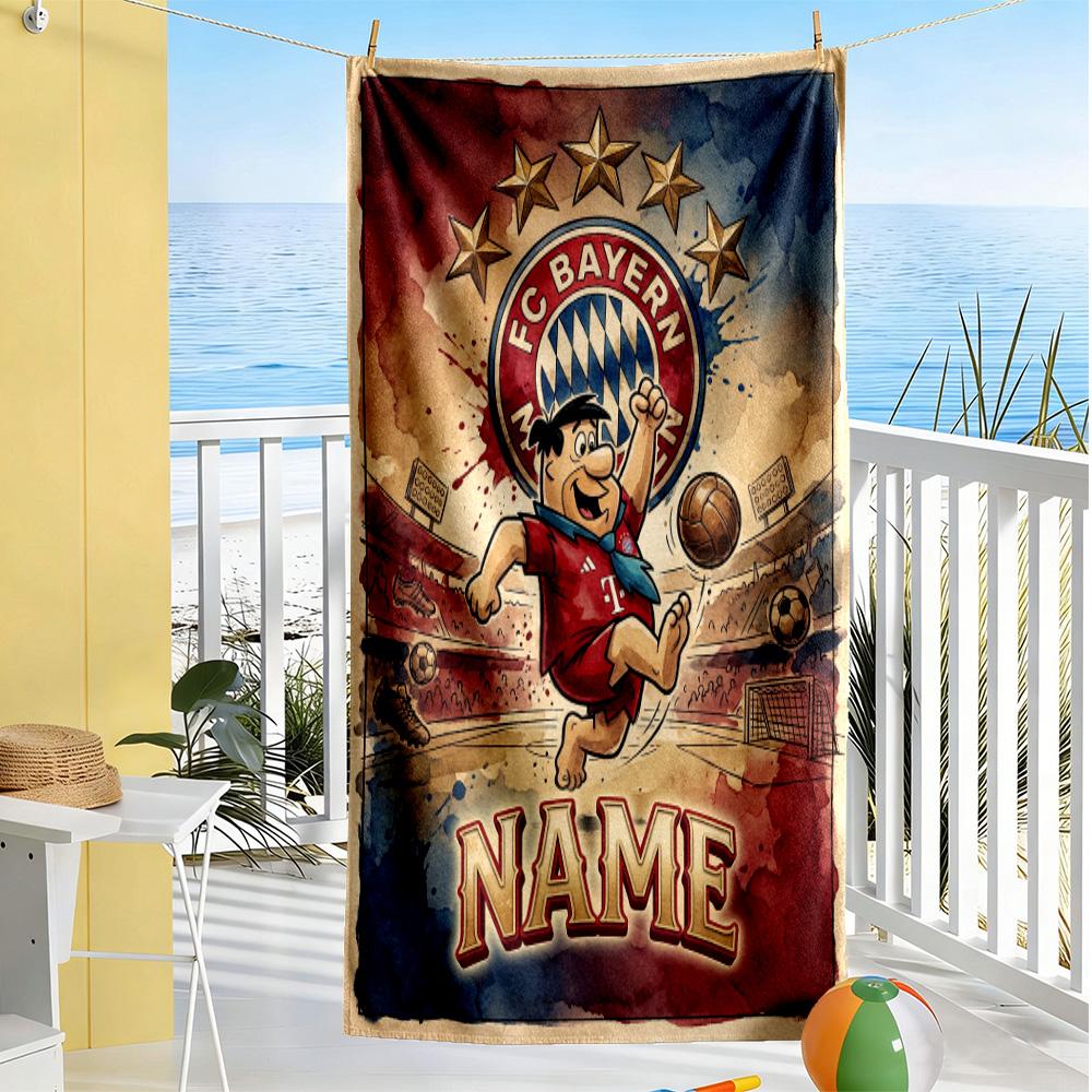 Bayern Celebration Moment Customizable Name Beach Towel High Absorbency & Quick-Dry Perfect for Traveling Yoga Camping and Swimming