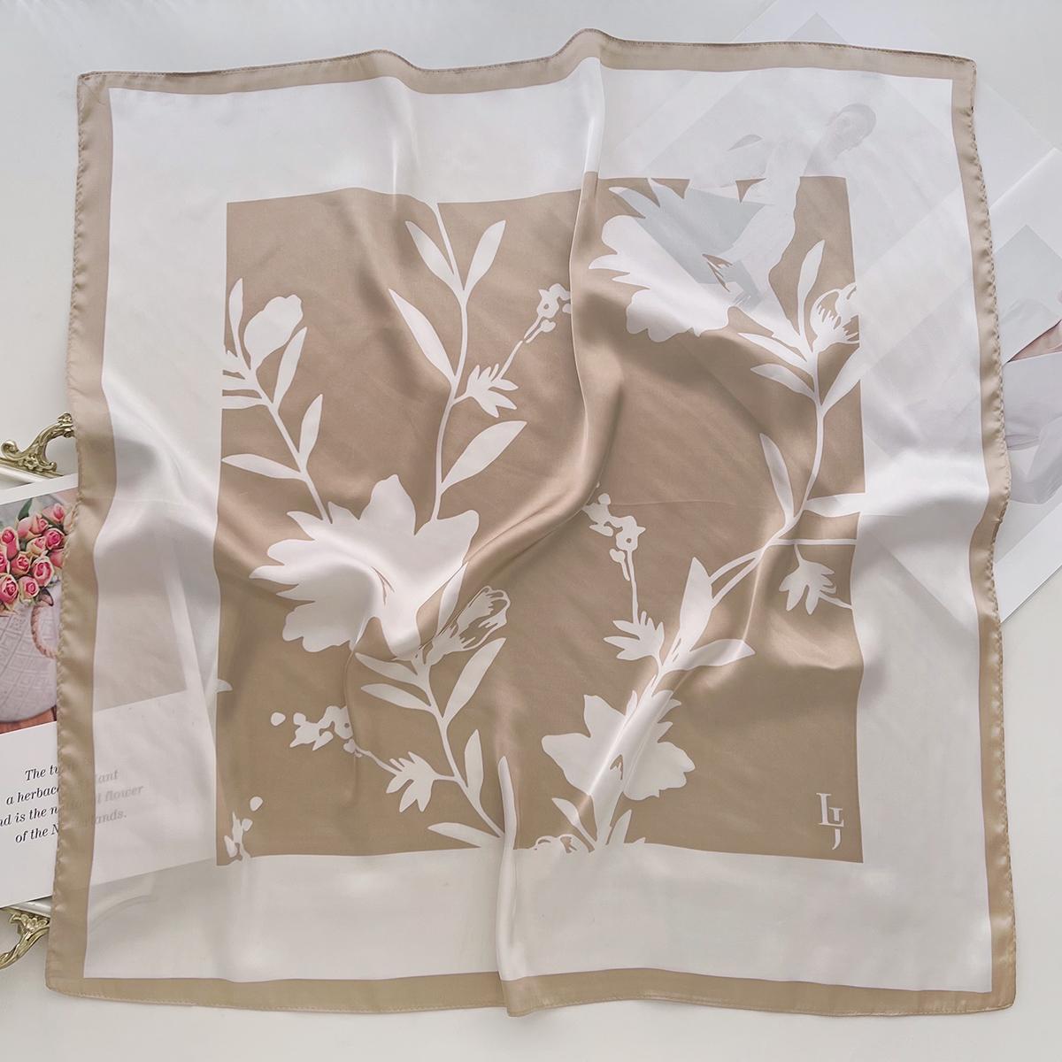 

Простой темперамент весна и лето женский шарф из искусственного шелка универсальный повседневный маленький квадратный шарф защита шеи декоративный шарф 66cm