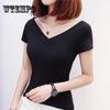 WTEMPO Sommer Mode Sexy Frauen Damen Kausal T-Shirts Tops Kurzarm V-ausschnitt Solide