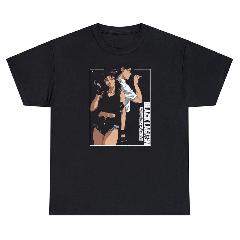 Black Lagoon Shirt Tshirt Unisex Unisex 100 Cotton Plus Size Fashion Oneck Casual Streetwear Oversized Anime Harajuku Unisex Tees